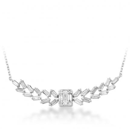 0.45 ct Baget Pırlanta Kolye